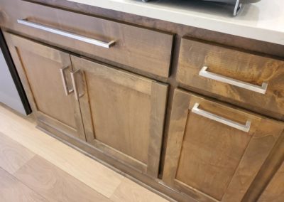 Satin Nickel Square Bar Pull Wood Shaker Cabinets