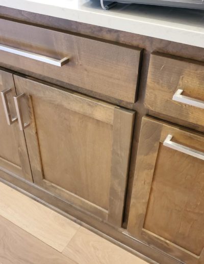 Satin Nickel Square Bar Pull Wood Shaker Cabinets