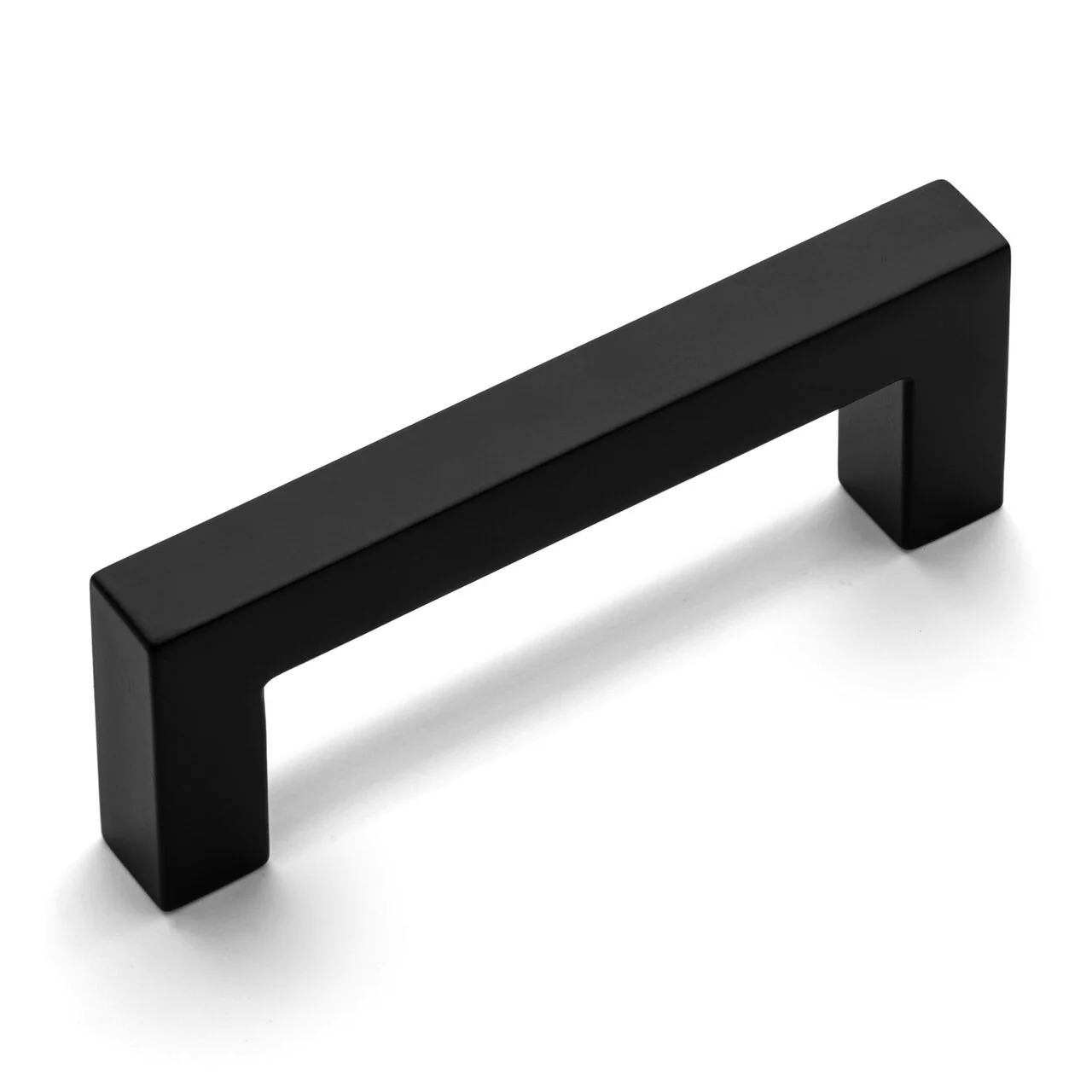 Thin Square Bar Handle in Flat Black for 4 to 6 inch