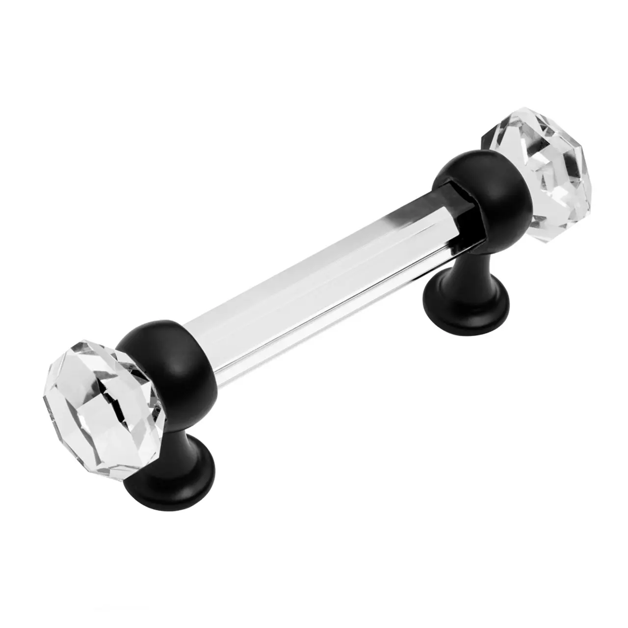 Popular Modern Glass Handle Pull in Flat Black