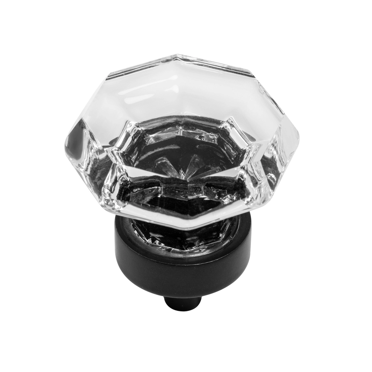 Sleek Modern Glass Knob in Flat Black