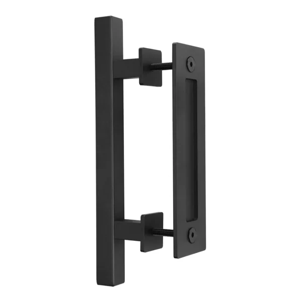 Flat Black 12in Sliding Barn Door Handle